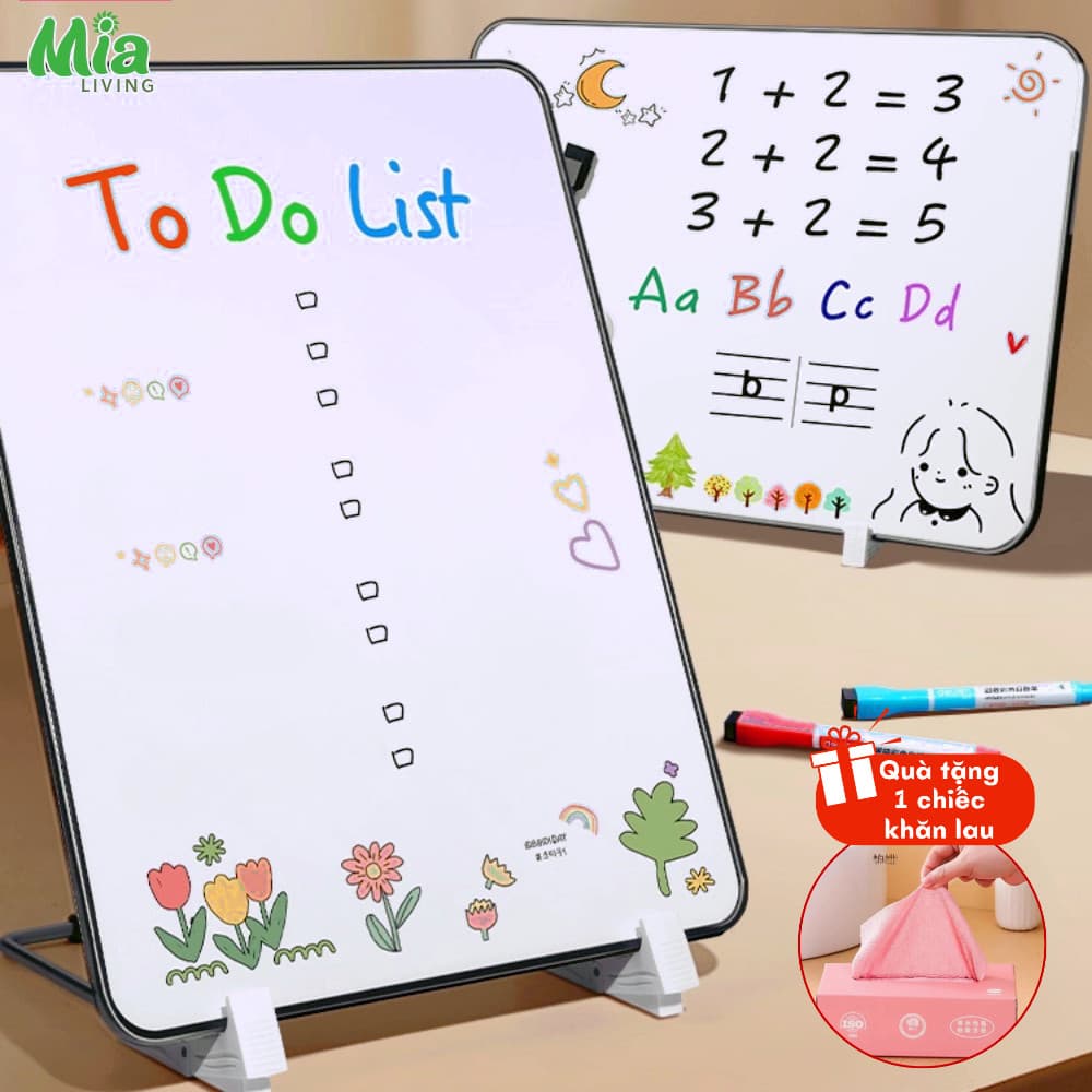 Bảng Từ Trắng Cầm Tay Mini Ghi Chú MIA, Học Tập,Hút Nam Châm Tốt, Bảng Viết Bút Lông Xoá Dễ Dàng