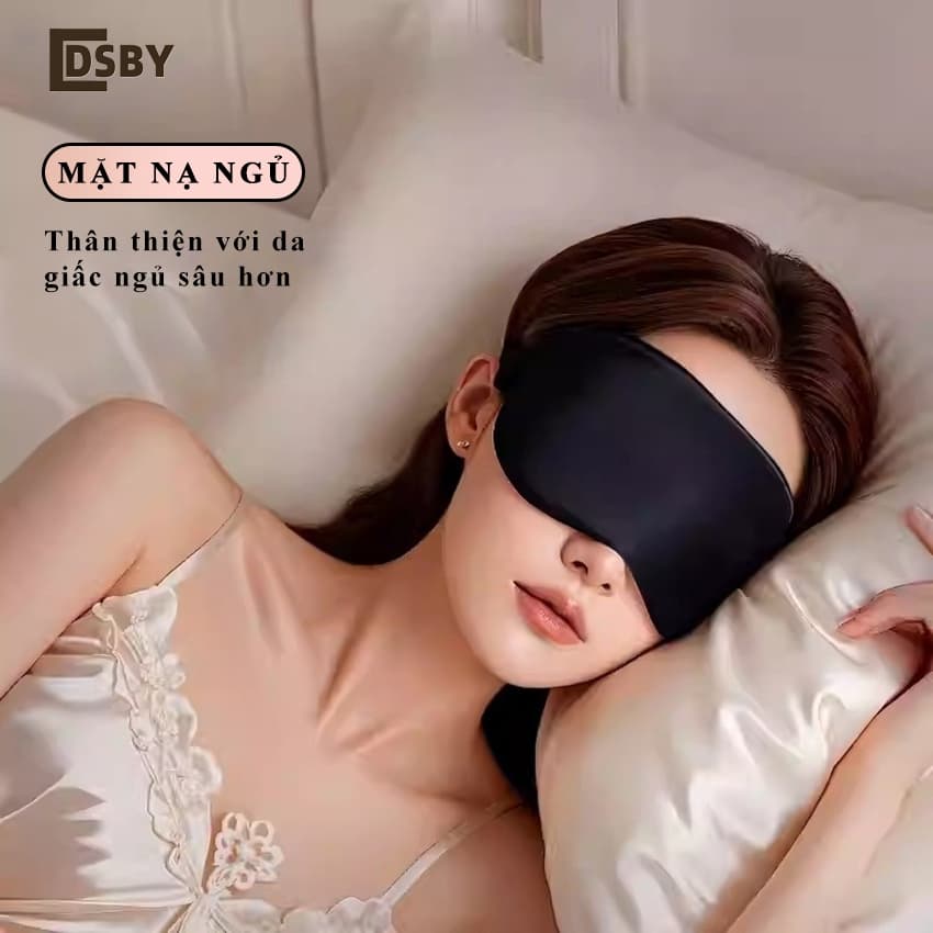 Bịt mắt ngủ, mặt nạ che mắt ngủ DSBY chất vải mềm mịn, Bịt Mắt Ngủ 2 Mặt Ấm Và Mát Che Sáng Toàn Diện