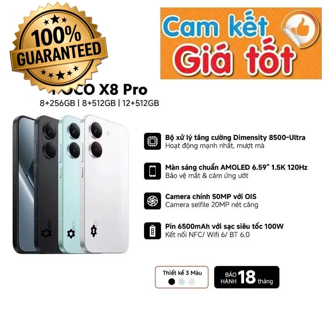 Điện Thoại P.O.C.O X8 Pro Màn 6.59