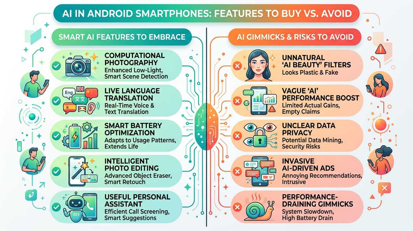 Biểu đồ so sánh AI nên mua và không nên mua trên điện thoại Android.