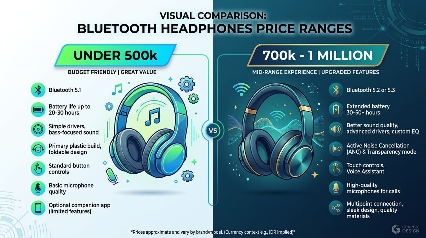 So sánh tai nghe Bluetooth dưới 500k với thị trường