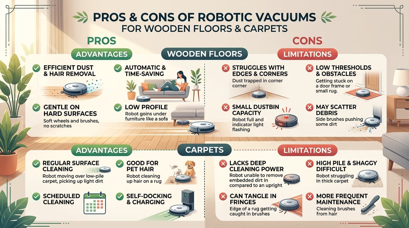 Ưu điểm và nhược điểm của robot hút bụi