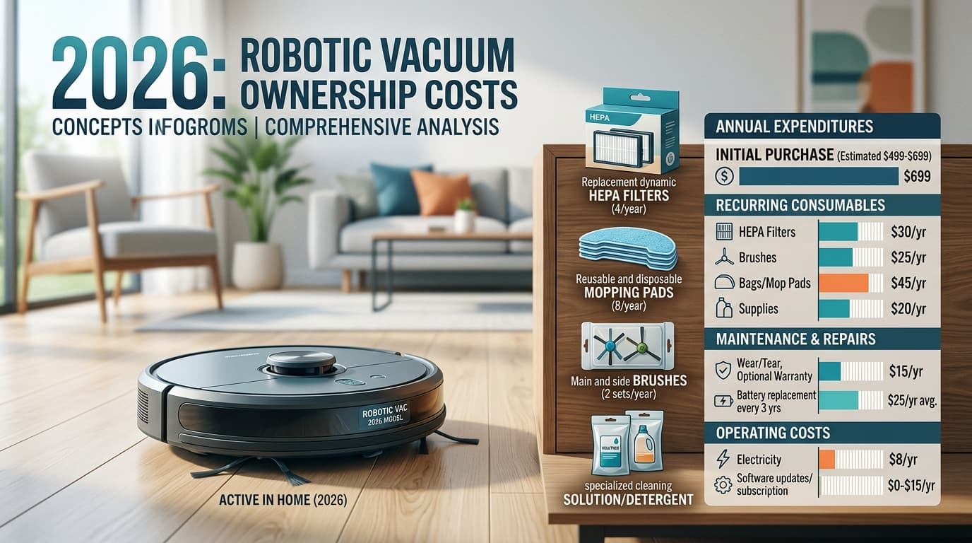 Tổng quan về chi phí sở hữu robot hút bụi 2026 tại Việt Nam.