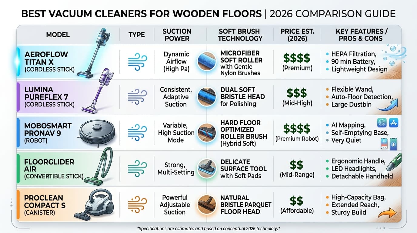 So sánh các mẫu máy hút bụi tốt nhất 2026 cho sàn gỗ.