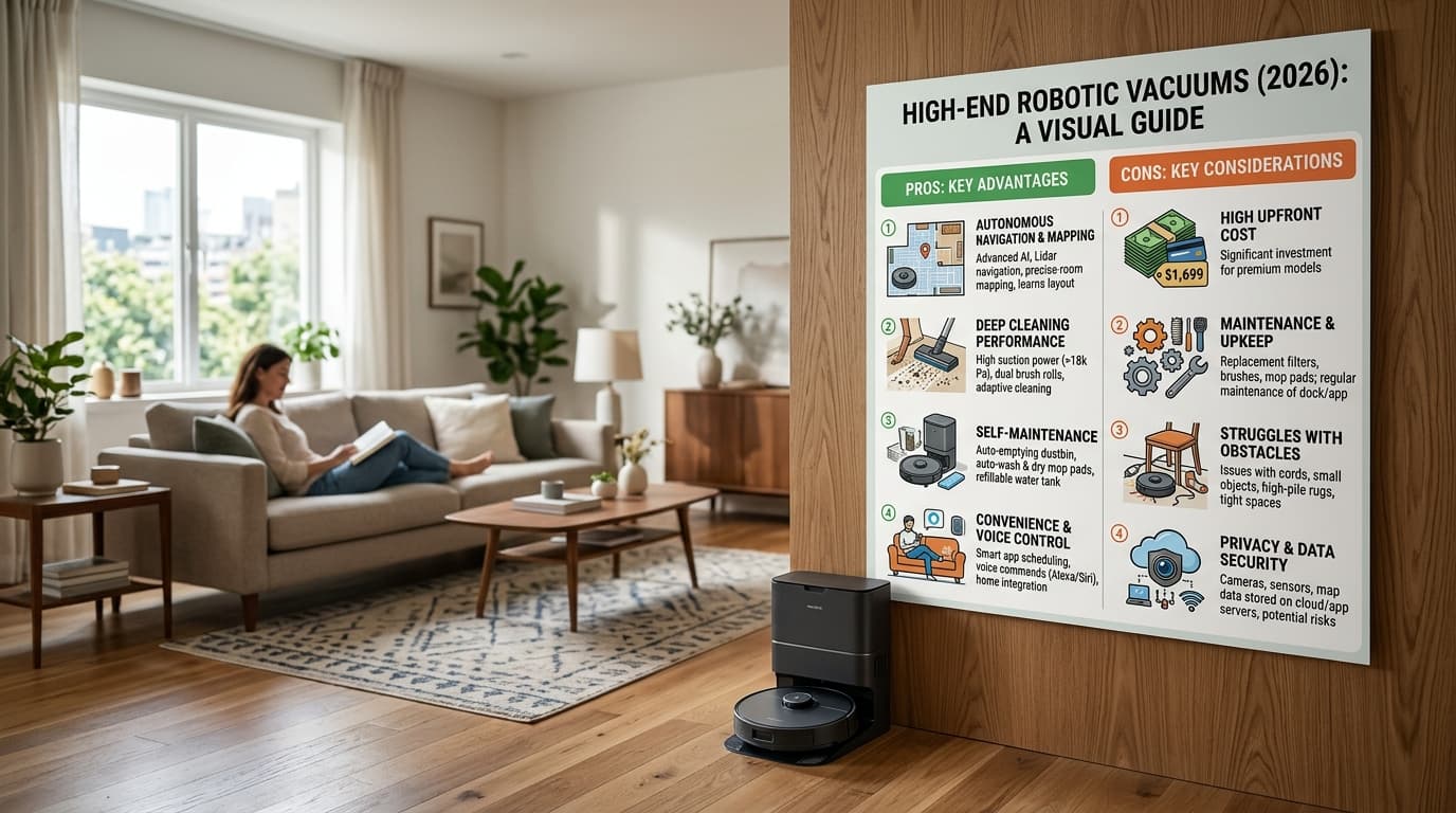 Ưu và nhược điểm của robot hút bụi cao cấp 2026.