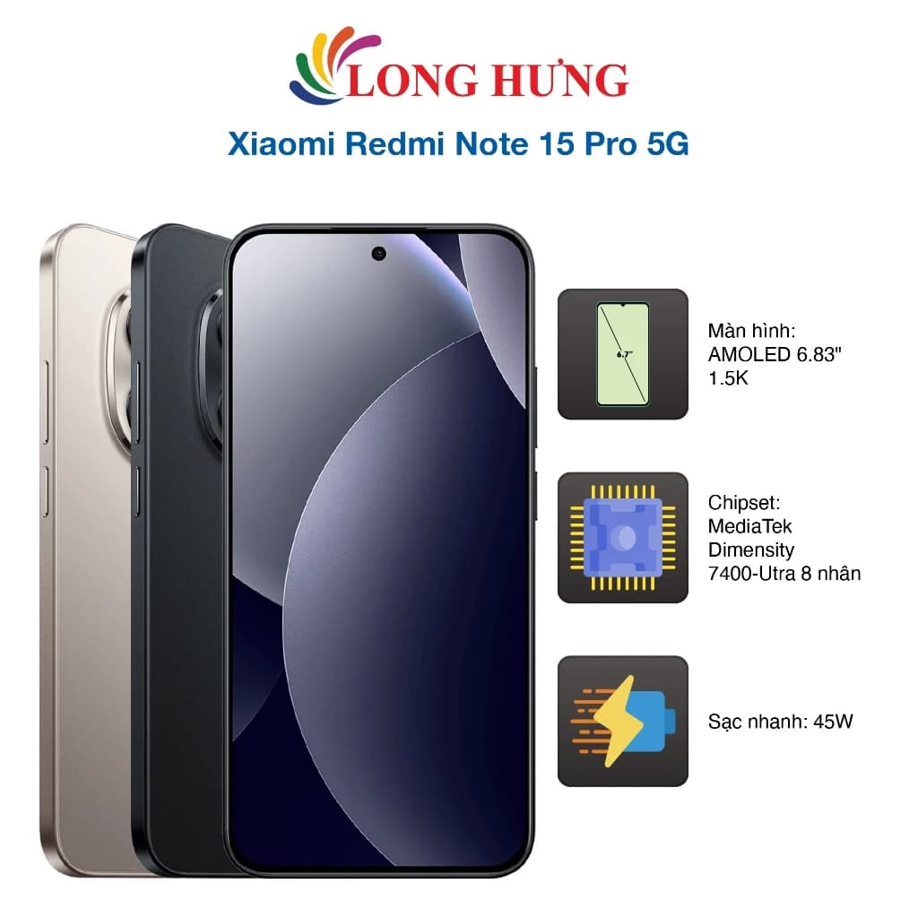 Điện thoại Xiaomi Redmi Note 15 Pro 5G - Hàng chính hãng